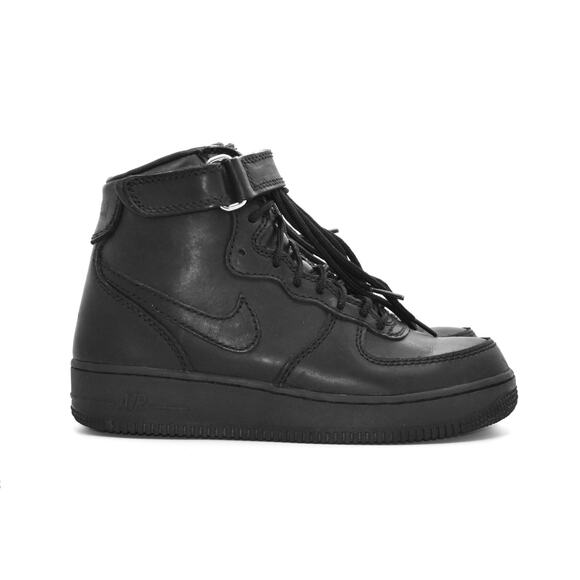 F0 Auth NIKE AIR FORCE 1 SWAT Black Leather Steel Toe Shoes 309655-001 Size 6.5 - Picture 2 of 9
